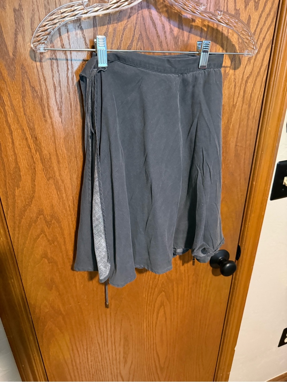 NWOT Free People Washed Charcoal Gray Wrap Skirt with Bodysuit